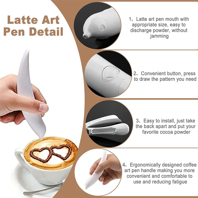 Electrical Latte Art Pen Cake Decoration and Coffee Carving