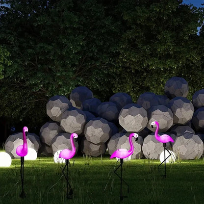 1 Pc Outdoor Solar Lights Flamingo Garden Led Stake Light Pathway Lawn Yard Landscape Halloween Christmas Decorative Lights